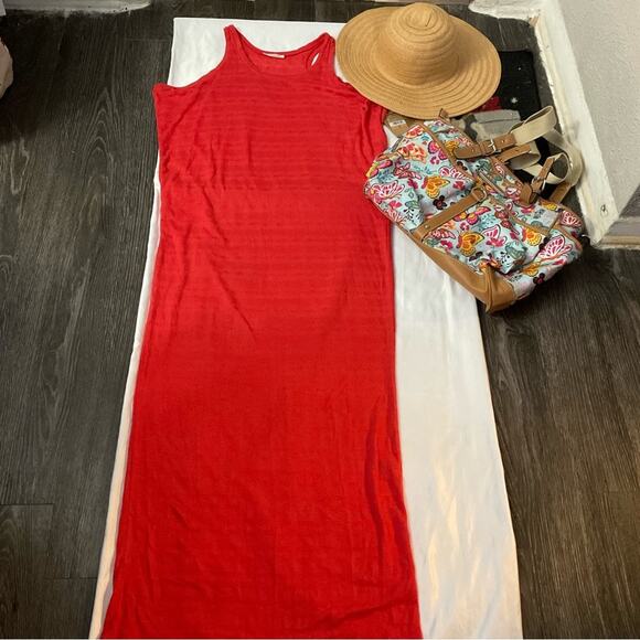 RACHEL Rachel Roy Casual Knit Racerback Maxi T-Shirt Dress S NEW Cherry Girl - Picture 1 of 11